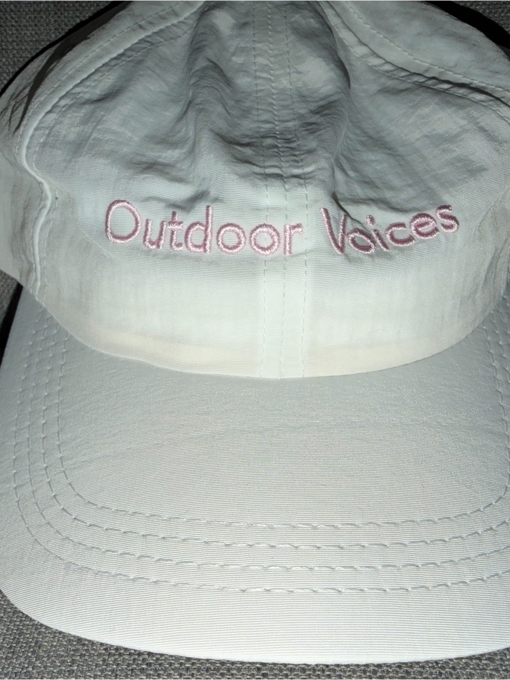 Outdoor Voices Women’s White Cap with Pink Logo